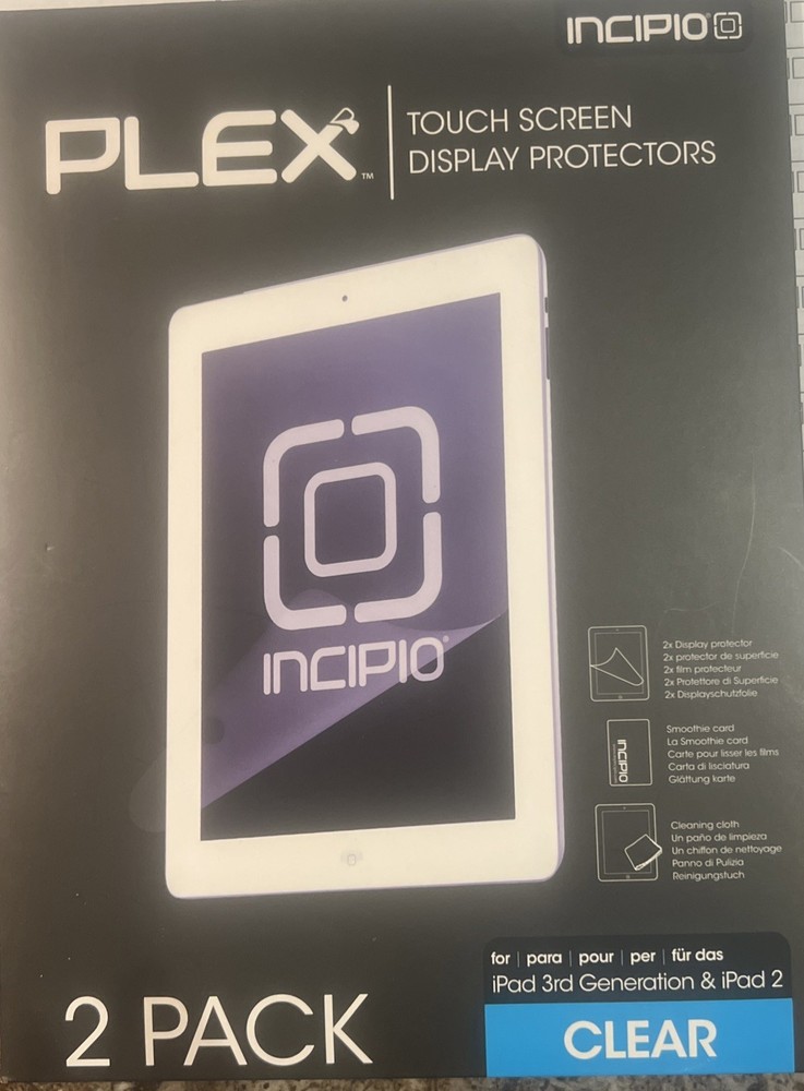2 Pack Plex Touch Screen Clear Protectors for Ipad 2 or 3 Plex Incipio
