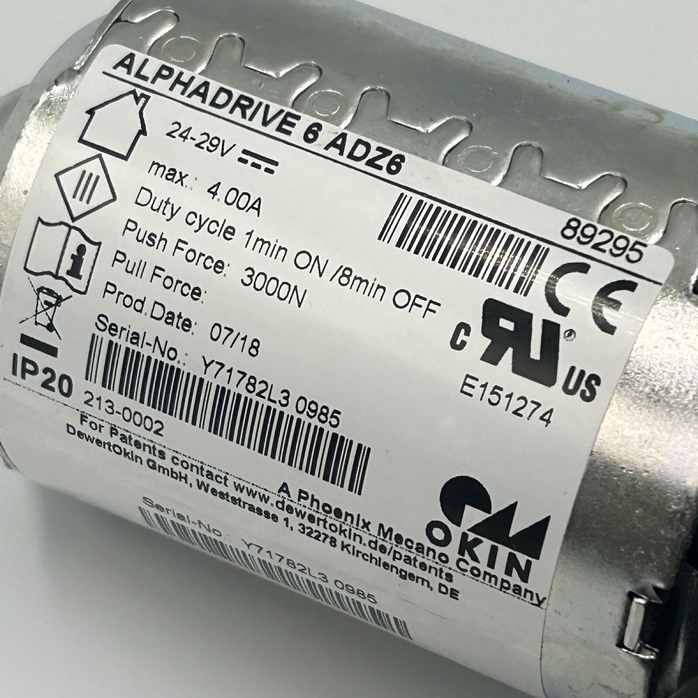 Okin Adjustable Base Linear Actuator Motor - Alphadrive 6 ADZ6 - 89295