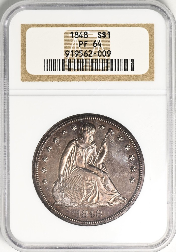 1848 LIBERTY SEATED S$1 NGC PR 64