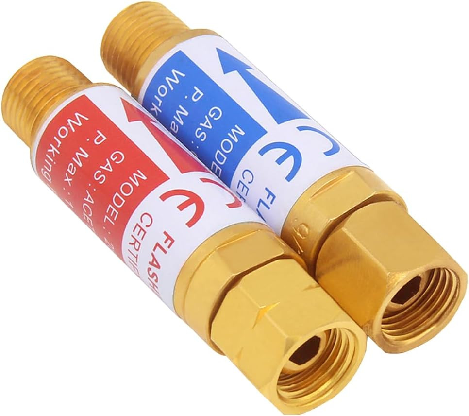 Oxygen & Acetylene Flashback Arrestors Set for Regulator 9/16-18 Thread