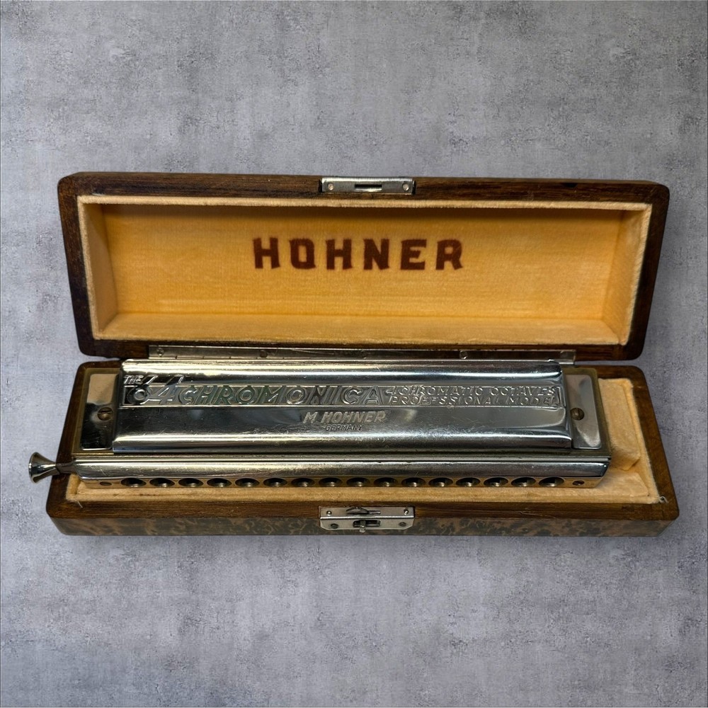 Hohner 64 Chromonica Harmonica Nr. 280 Silver Tone 4 Octave Professional Model