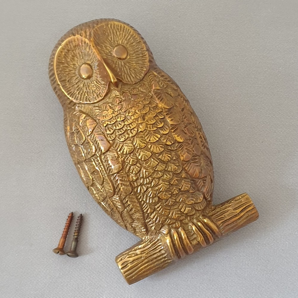 Aged Brass Owl Door Knocker