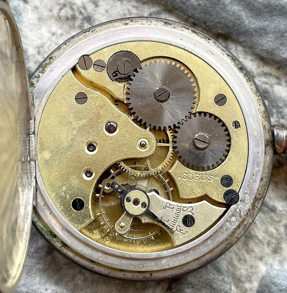 ✩ Antique SOFUS [ Silver 0.800 ] old pocket watch