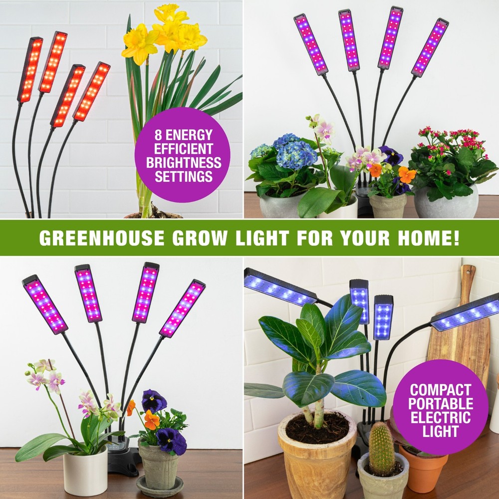 Bell + Howell Bionic LED Flexible Indoor Grow Light with 4 Adjustable Light Head