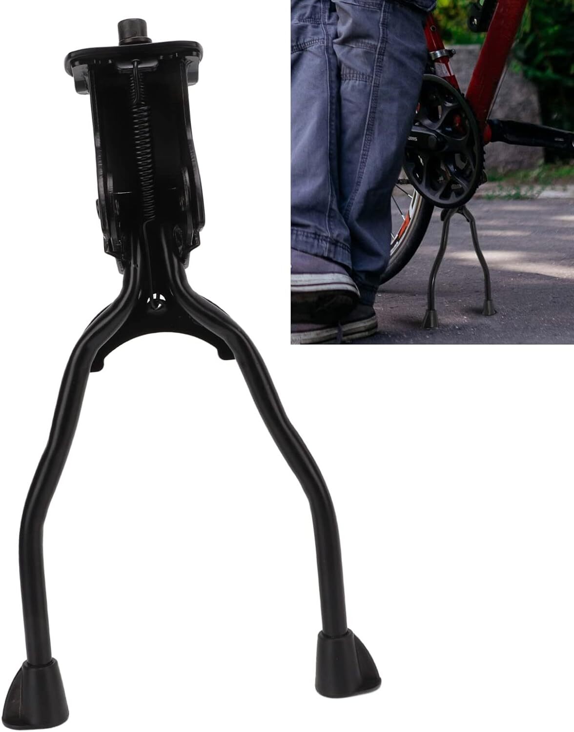 Double Leg Kickstand For Bike Center Mount Bicycle Stand Foldable Heavy Duty