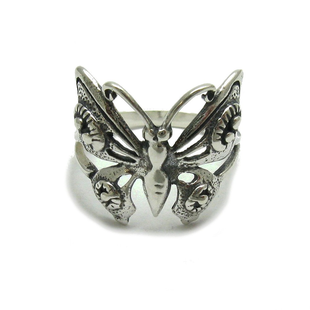 Stylish Genuine Sterling Silver Ring Stamped Solid 925 Butterfly Handmade