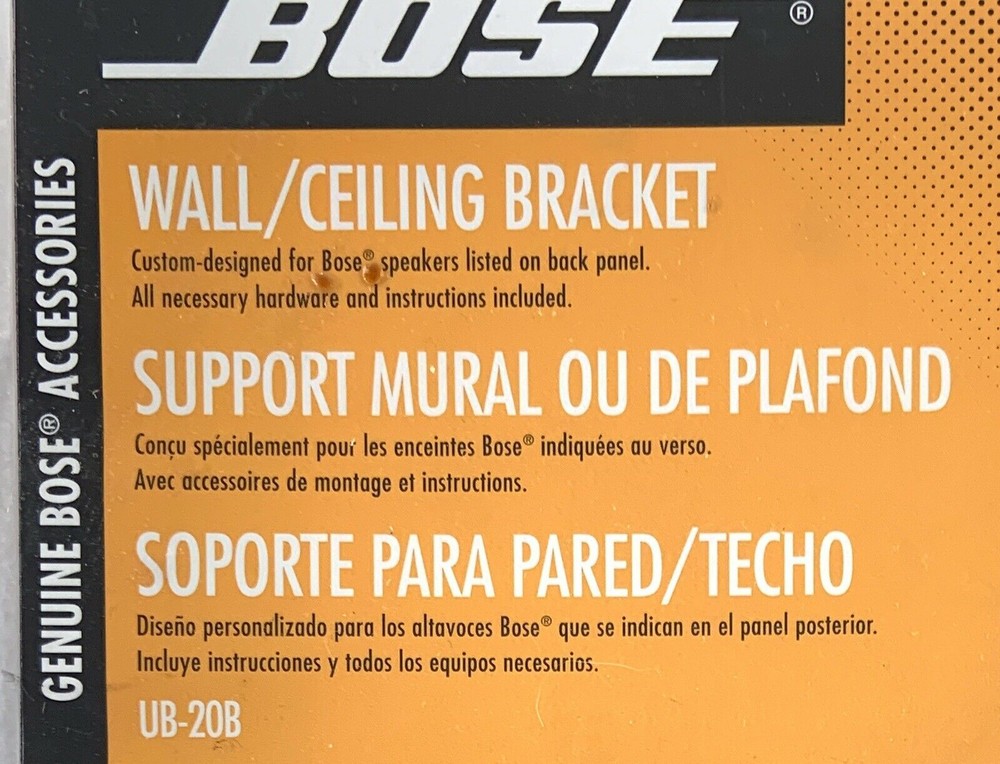 New BOSE UB-20B Wall/Ceiling BRACKET Hardware Custom Designed For BOSE Speaker