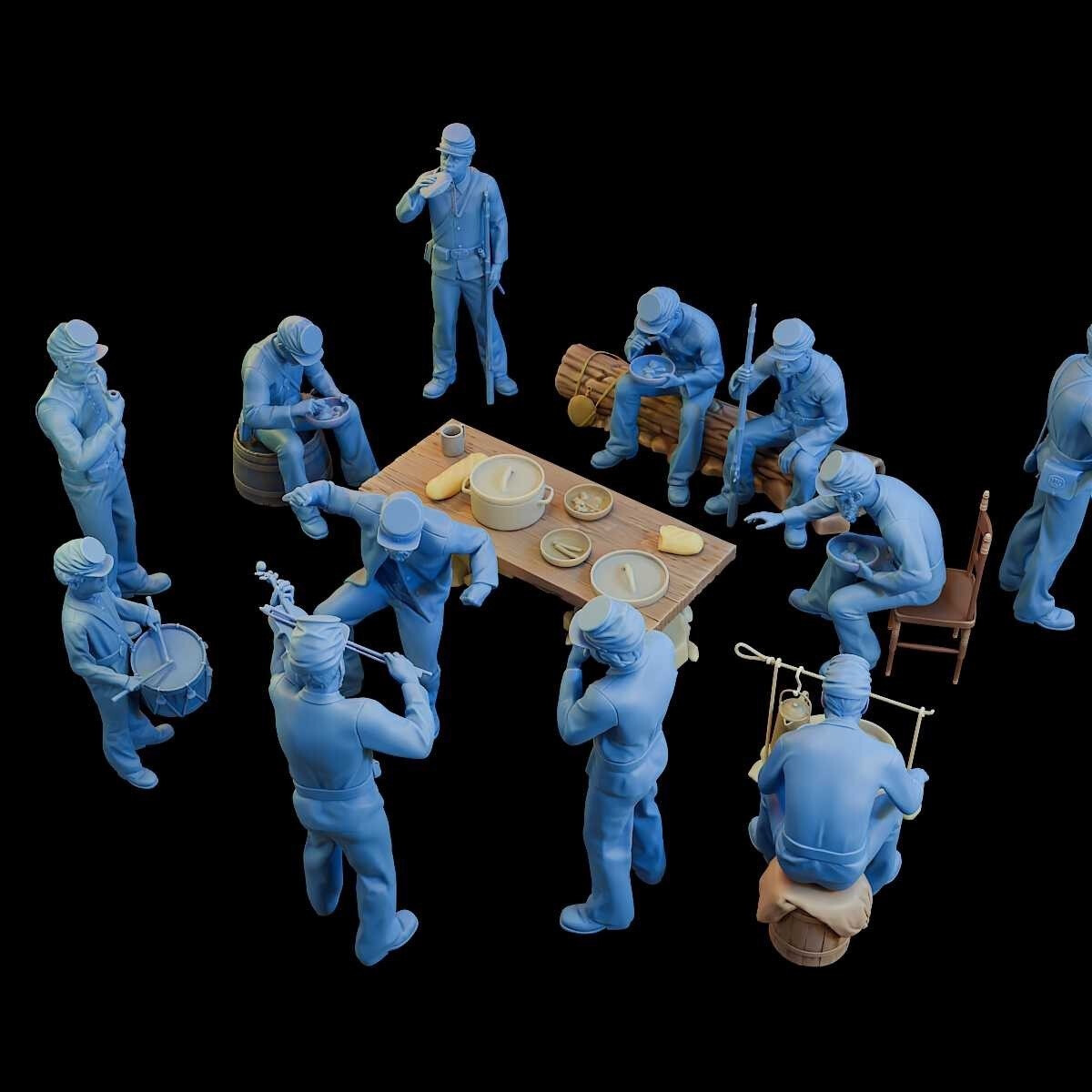 1/32 Scale 54mm Scale During The American Civil War 12 Figures Resin Model