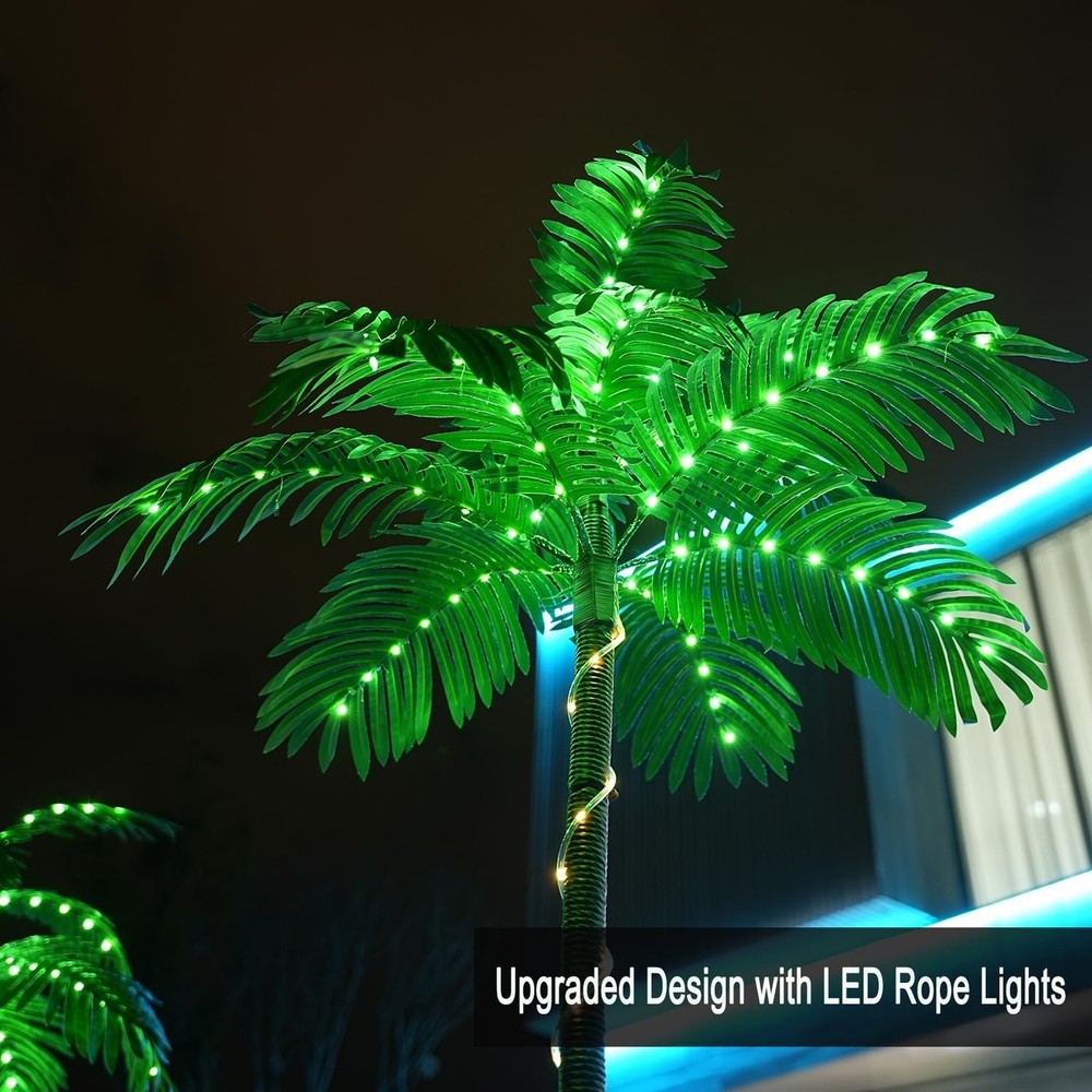 SOSHOT 7FT Lighted Artificial Palm Tree 260 LED