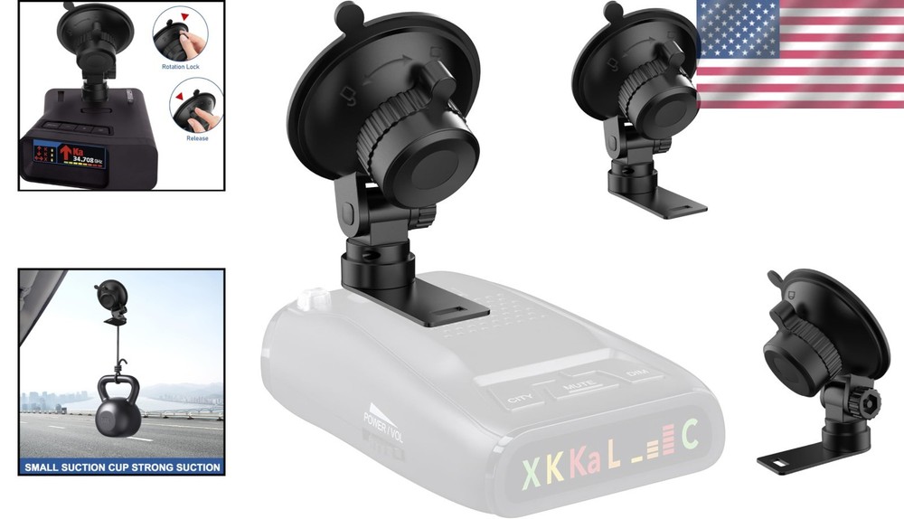 Radar Detector Mount,Car Windshield &Dashboard Suction Cup Bracket,Suitable for