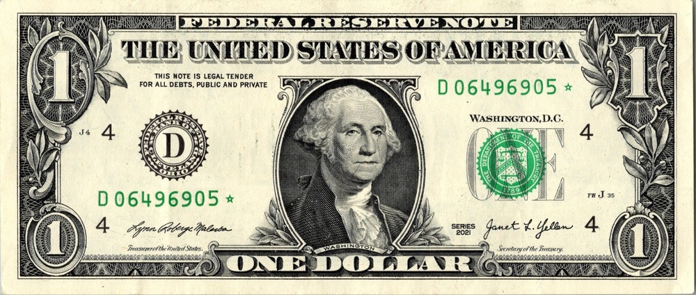 2021 D Star note One Dollar Bill Regular Run 3.2 pack note