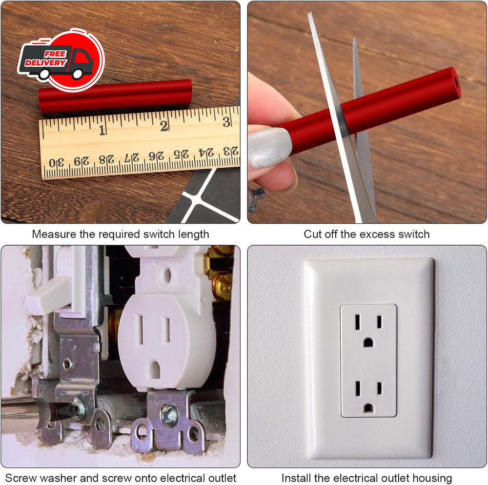 24 Pcs Outlet Spacers Electrical Outlet Box Extender Kit Includes 12 Switch and
