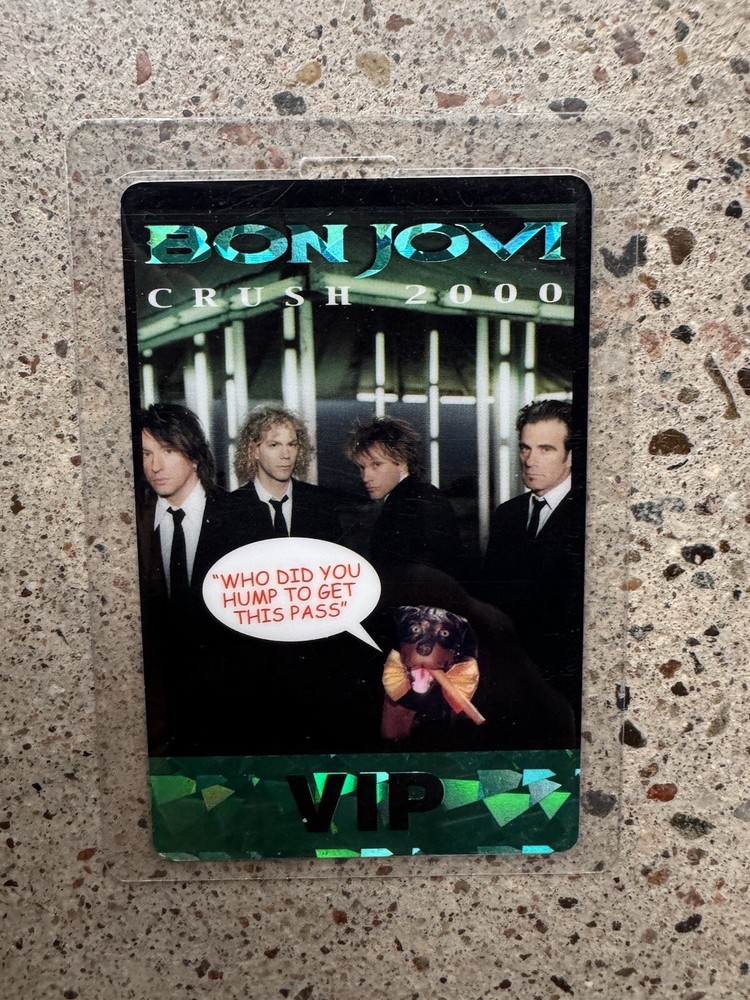 Bon Jovi Backstage Pass 2000 CRUSH VIP Laminate Variant