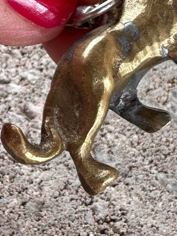 Vintage Brass Lion Key Chain