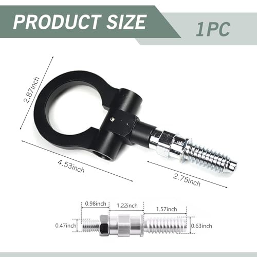 1 PC Car Front Bumper Tow Hook Pull Ring, Foldable Screw-in Structure Tensile