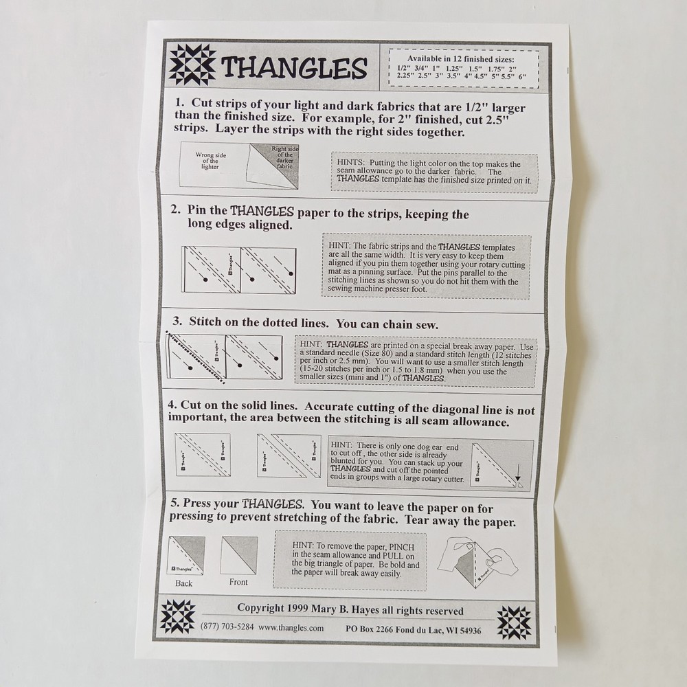 Thangles 2.0" Finished Paper Templates ~39 Sheets
