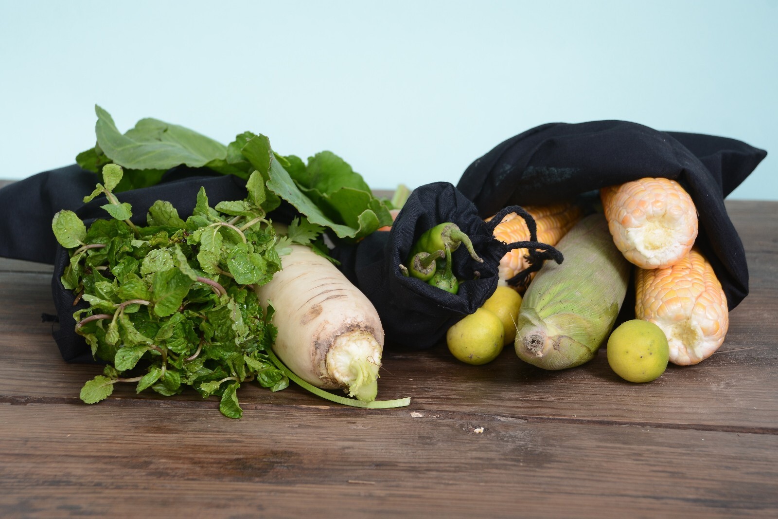 10"x12" Cotton Single Drawstring Muslin Bags (Black Color)