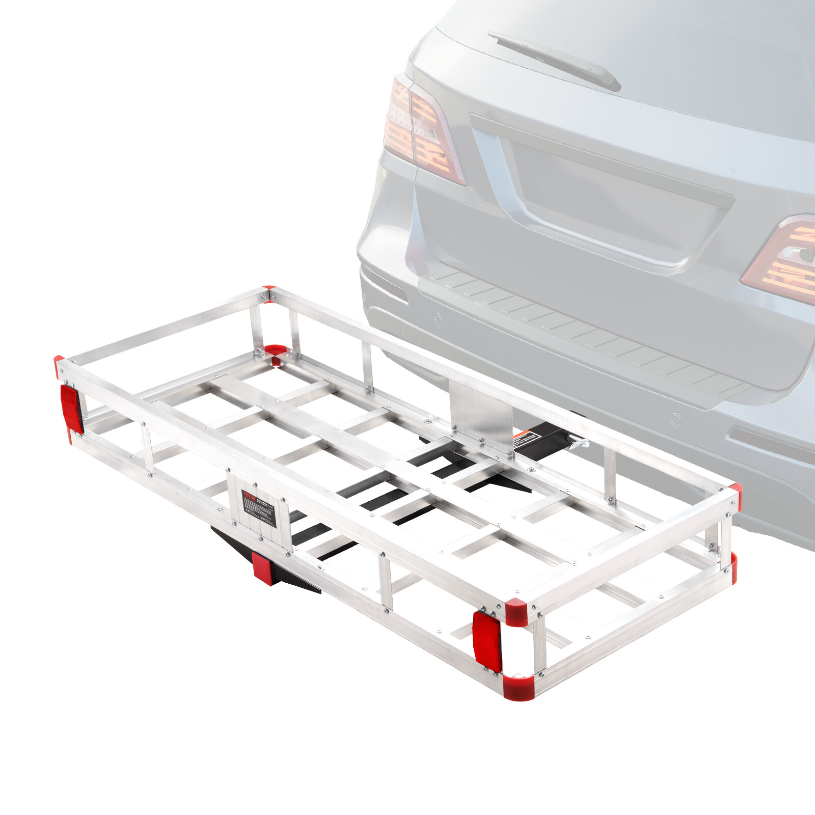 Hitch Mount Cargo Carrier 49.4x22.4x7.1 in 500lb Aluminum Fits 2" Receiver