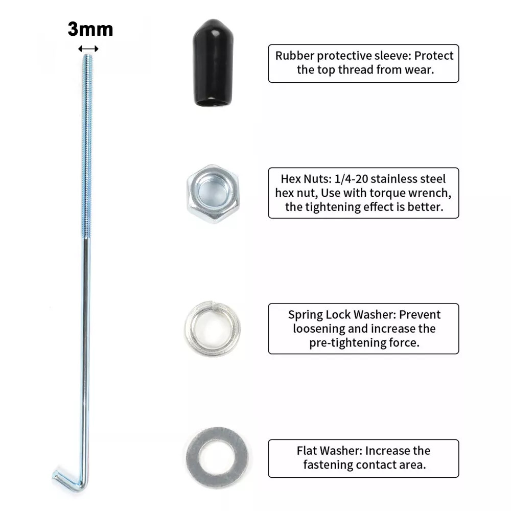 Black JDM Battery Hold Tie Down w/ J-Hooks For Honda Civic EG EK S2000 For Acura