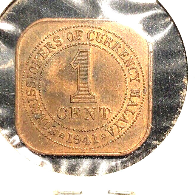 Malaya 1941 I cent KM 2 AU