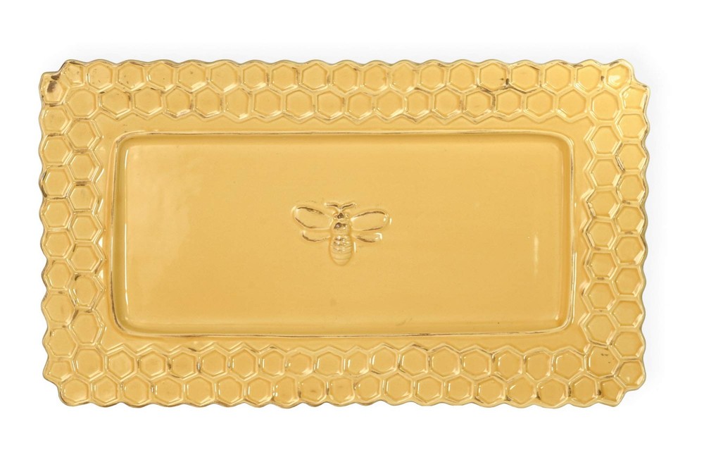 Boston International Rectangular Ceramic Serving Platter, 13 x 7.5-Inches