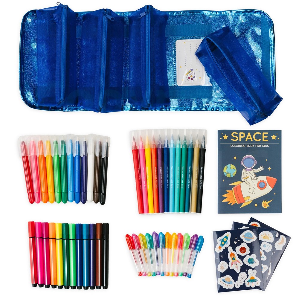 Creative Art Coloring Set (Outer Space), Includes Travel Bag, Assorted Washab...