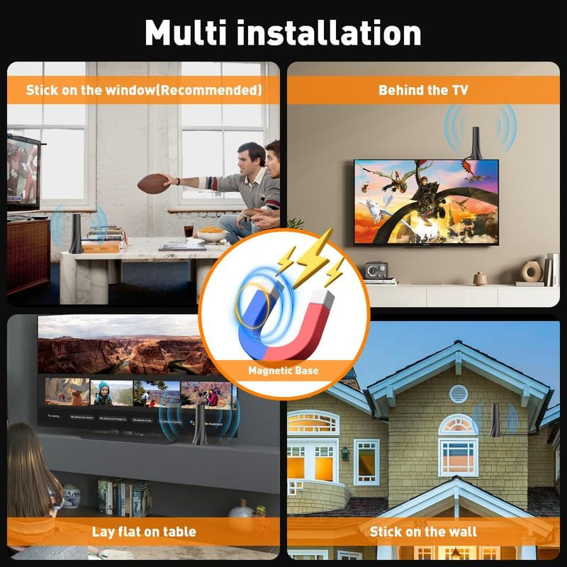 TV Antenna for Smart TV Without Cable with 560+ Miles Coverage Range,Amplified S