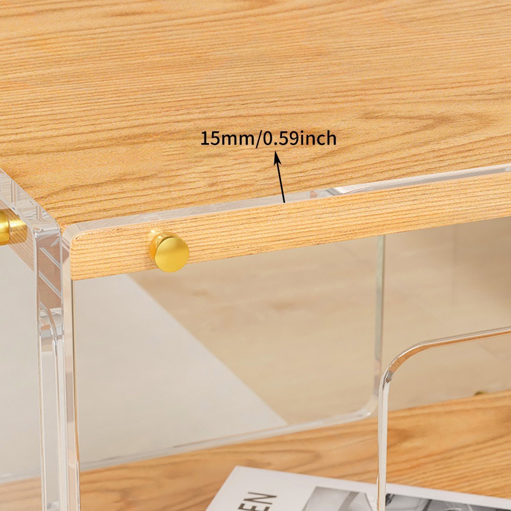 Acrylic Storage Cabinets Sidetable Nightstand Bedroom Bedside Table Organizer US