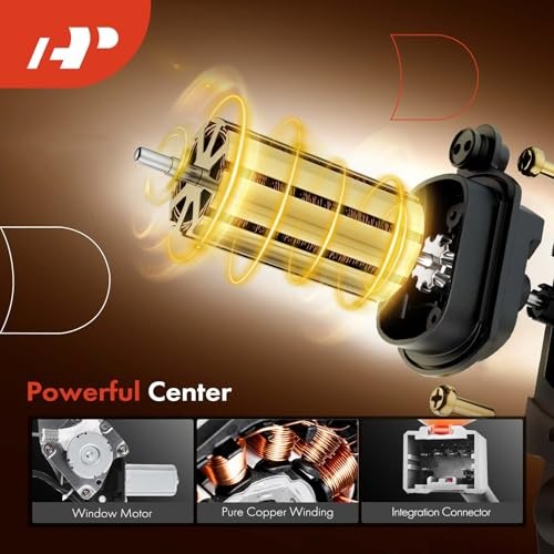 Front Left Driver Side Power Window Regulator with 6-Pin Plug Motor