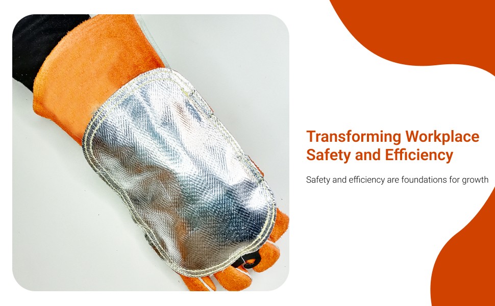 Welding Glove Heat Shield High Temperature Resistant Aluminized Back Welding