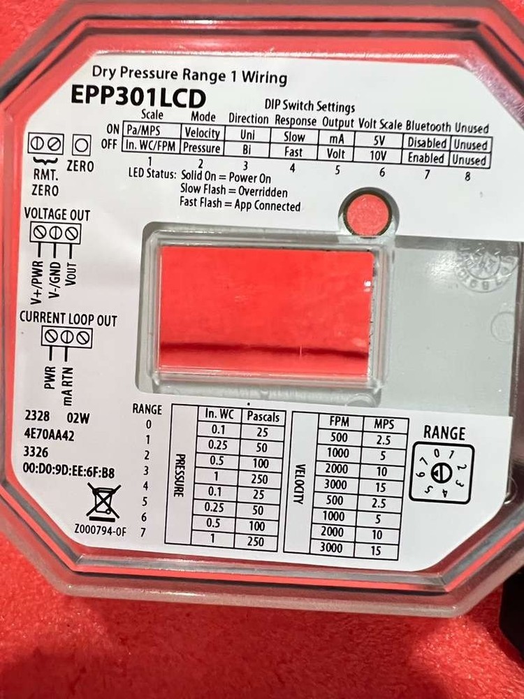 Schneider Electric EPP301LCD Electronic Pressure Sensor for HVAC Applications