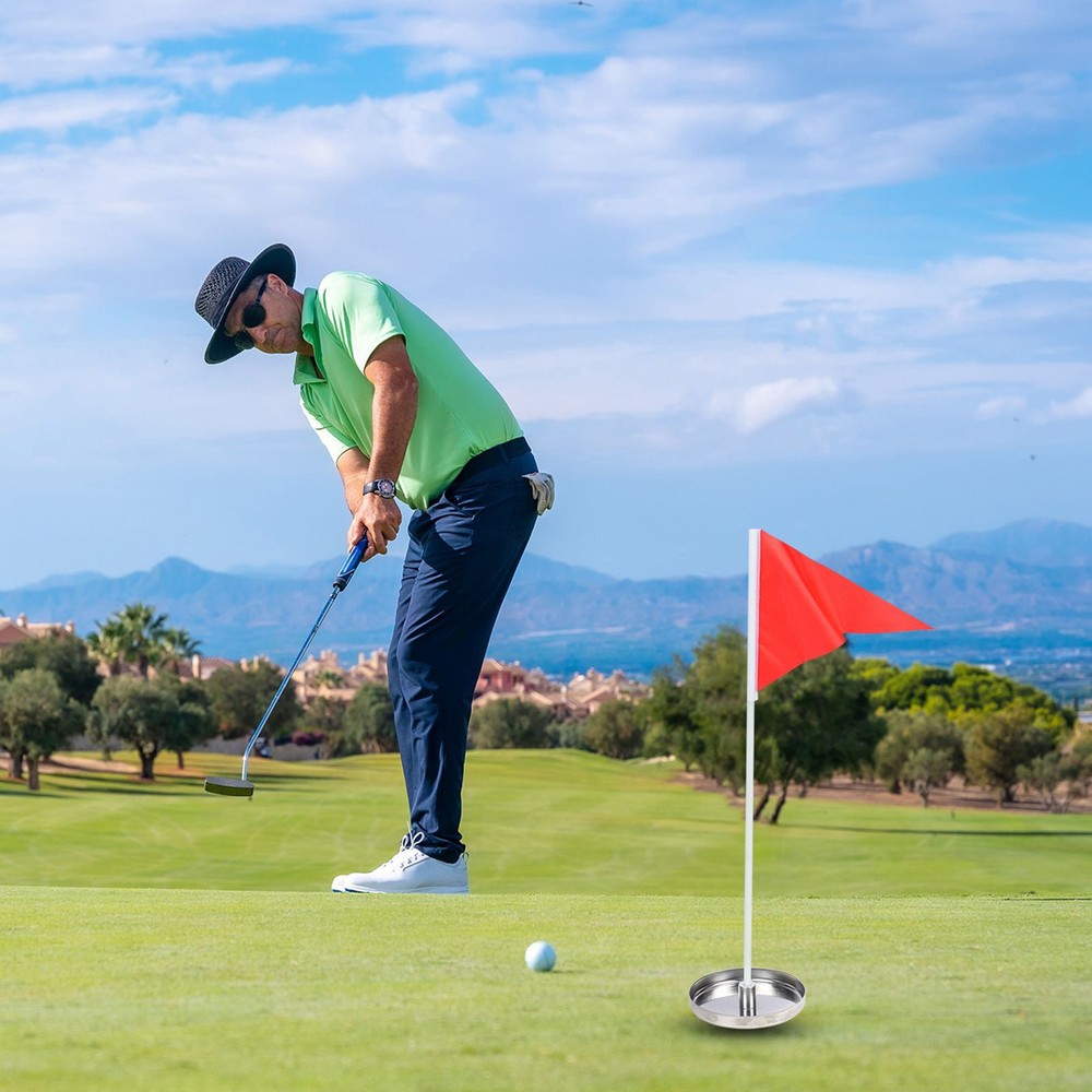 Golf Flag Targeting Hole Cup And Mini Flags For Putting Green Practice