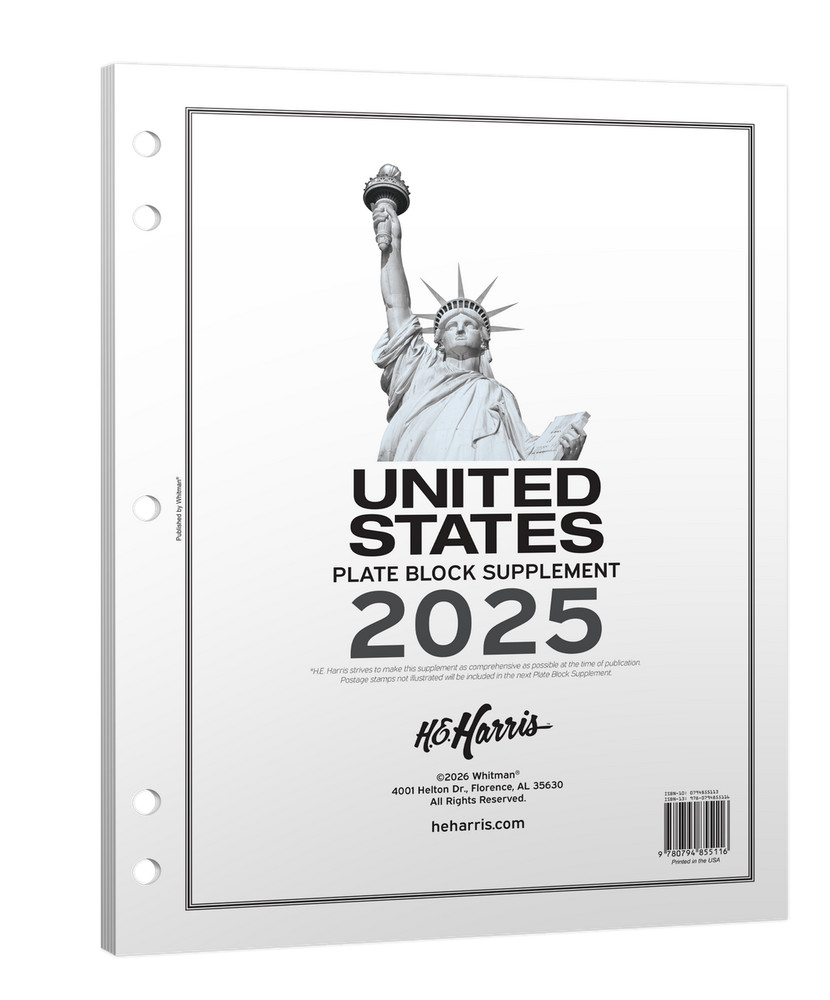 H.E. Harris® 2025 U.S. Plate Block Stamp Album Supplement Pages