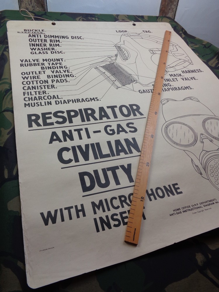 LARGE WW2 AIR RAID PRECAUTIONS (ARP) TRAINING WALL CHART (No. 9) 97cm x 76cm