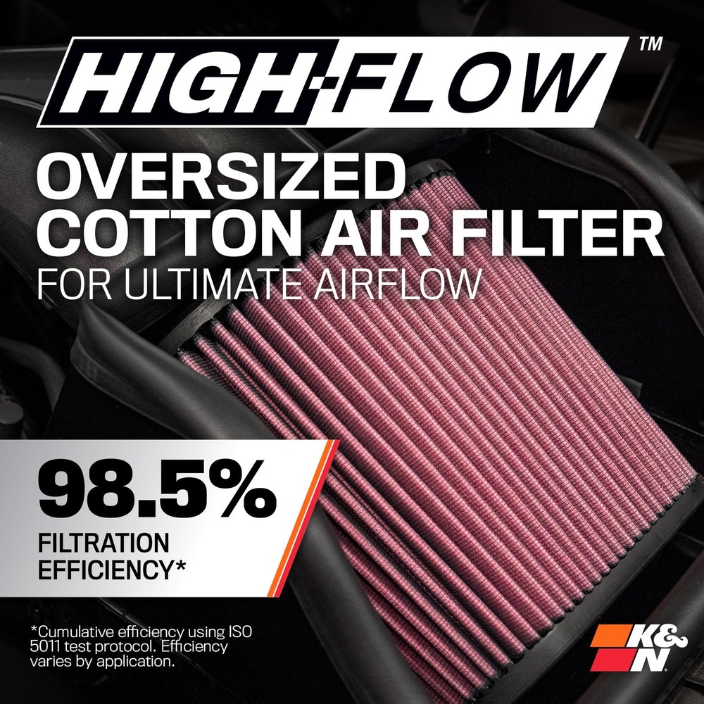 K&N Cold Air Intake System: High-Flow Air Filter, Increase Performance & Towing: