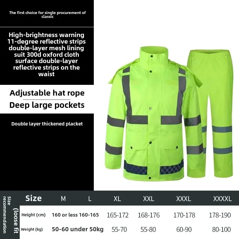 Rain Suit Jacket Pant Motorcycle Suit Split Rain Clothes Reflective Waterproof