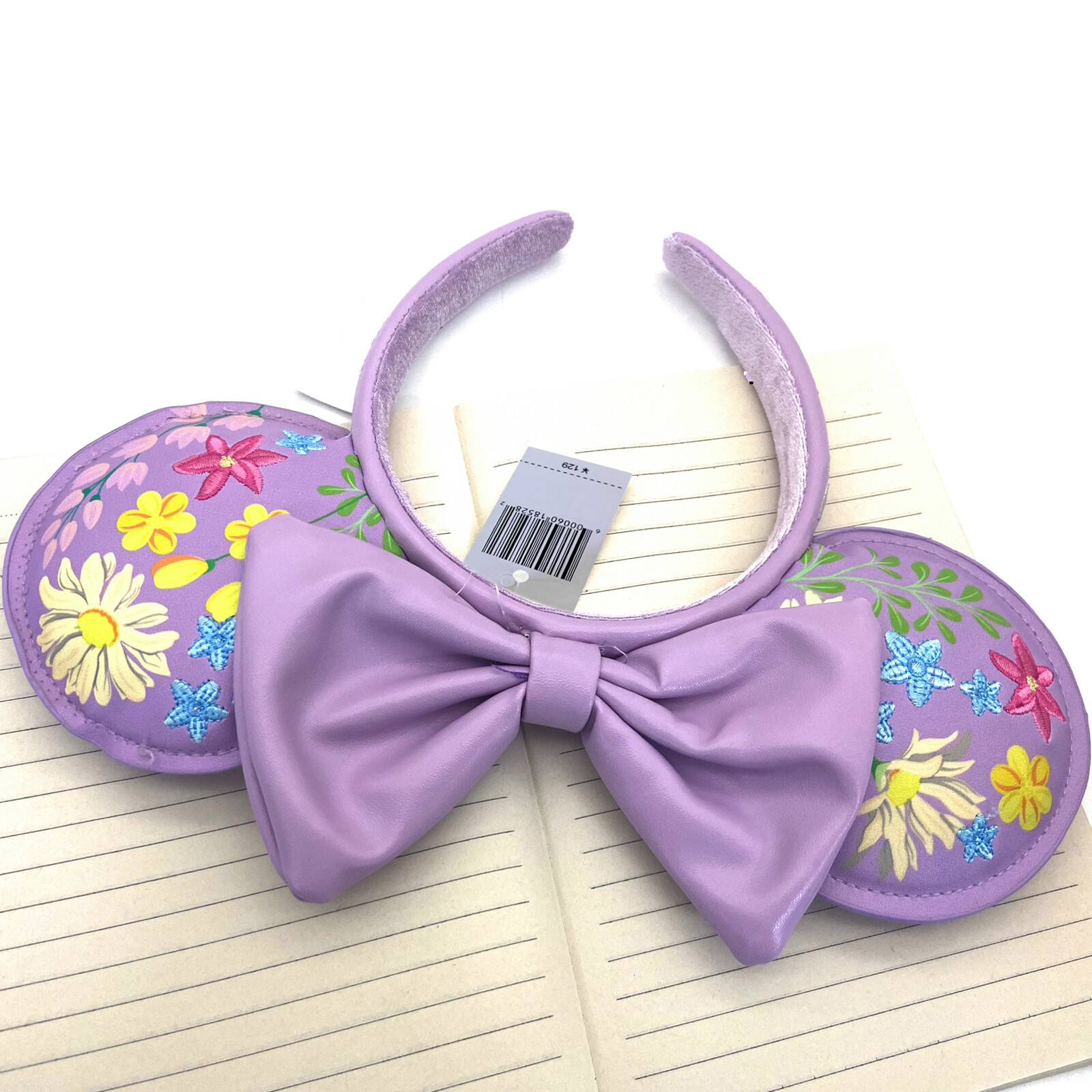 Disney-Parks Anniversary Minnie Mouse Puple Bow Flower Ears Mickey Headband Ears