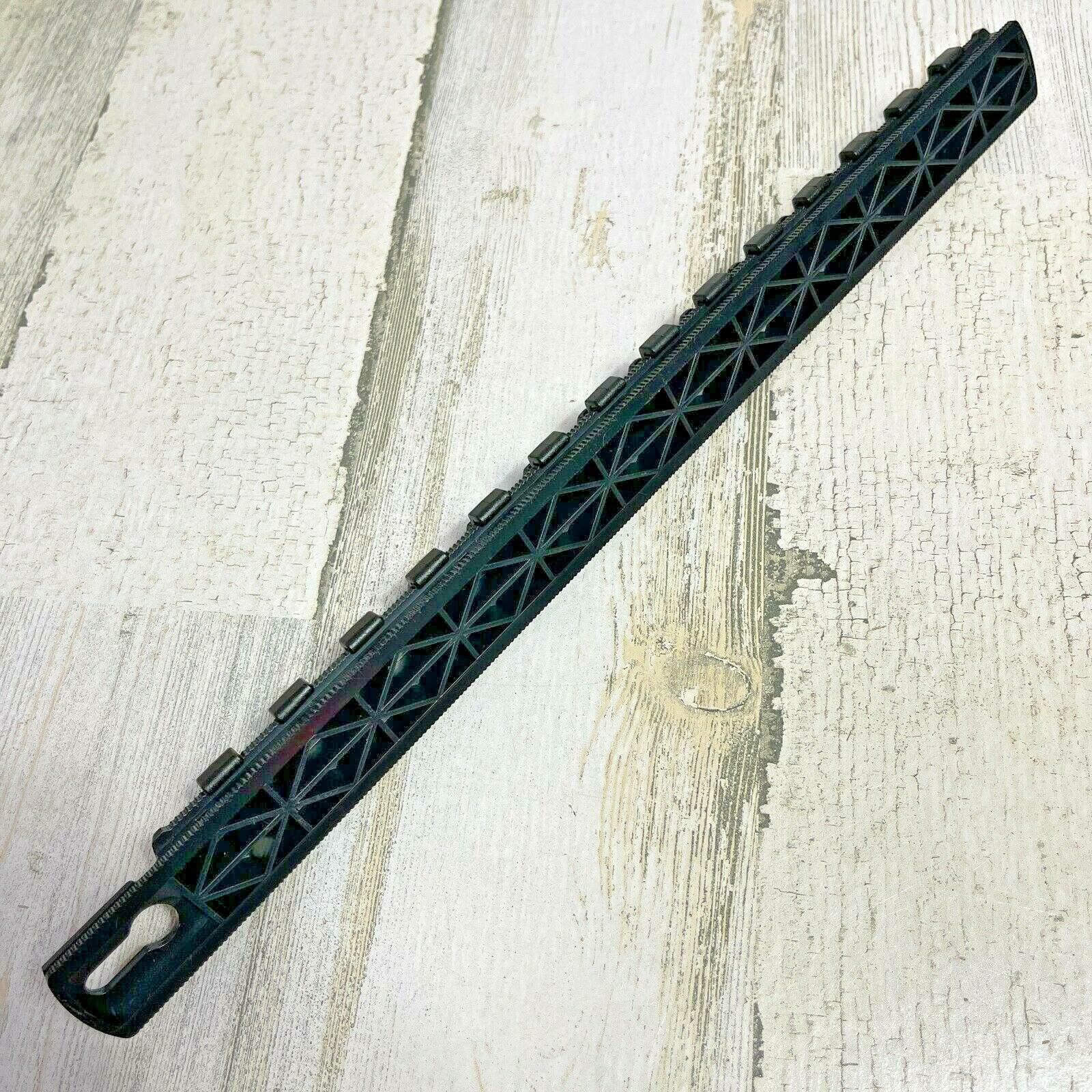 Ernst 3/8" Drive 13" Socket Organizer Rail with 14 Twist Lock Clips - Black