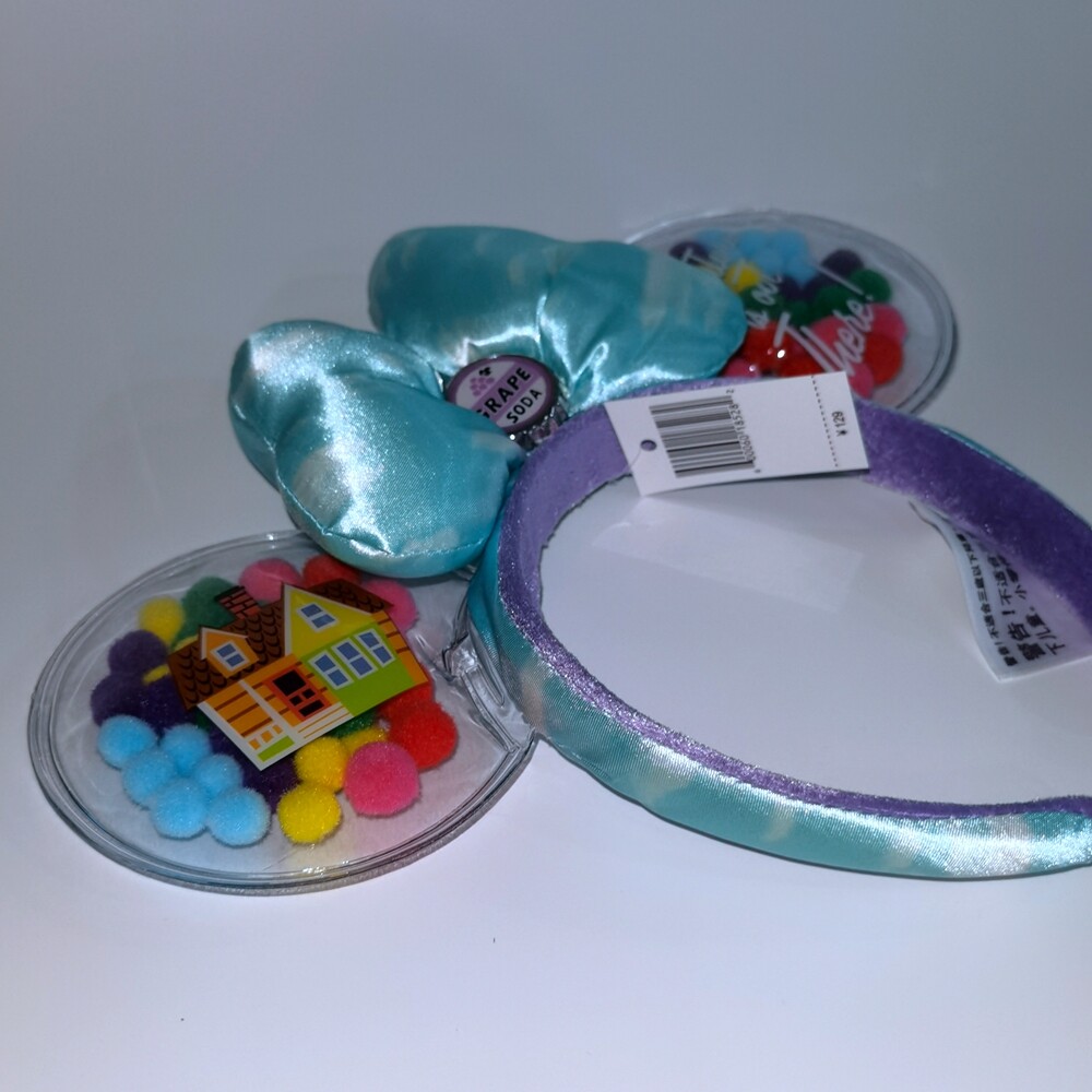 Disney Parks Disneyland UP Grape Soda Cap Balloons Minnie Mouse Ears Headband