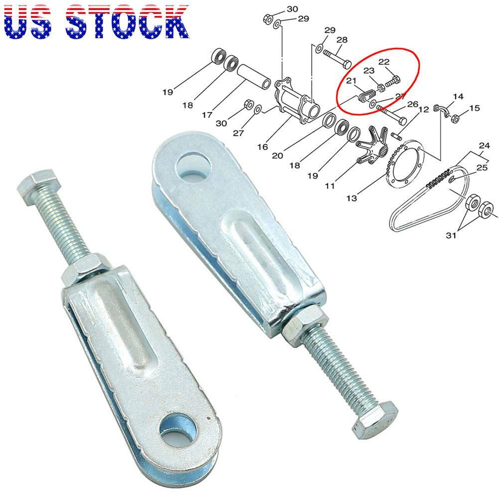 2pc Rear Chain Adjusters For Yamaha Blaster 200 Grizzly 125 Breeze Tri-Z YTZ250