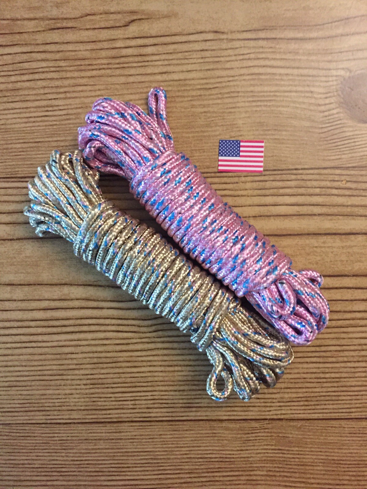 2Pcs(2x28feet)Total 56feet Nylon Clothes Line Household Rope String, Mix Colors