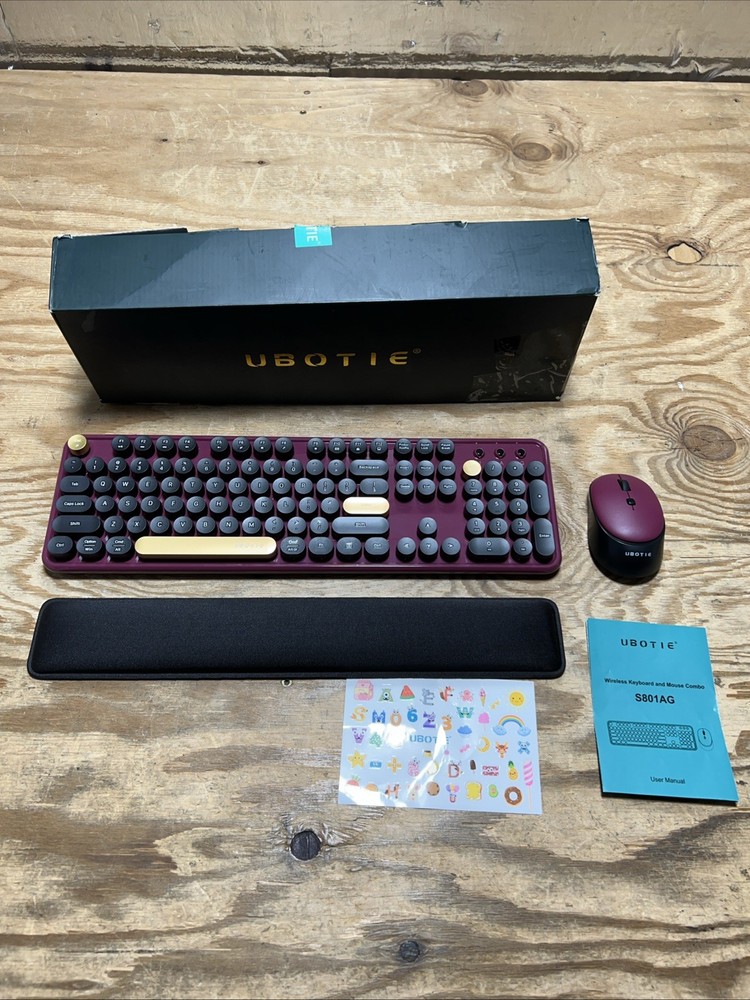 UBOTIE Wireless Keyboard And Mouse Combo S801AG Black Claret