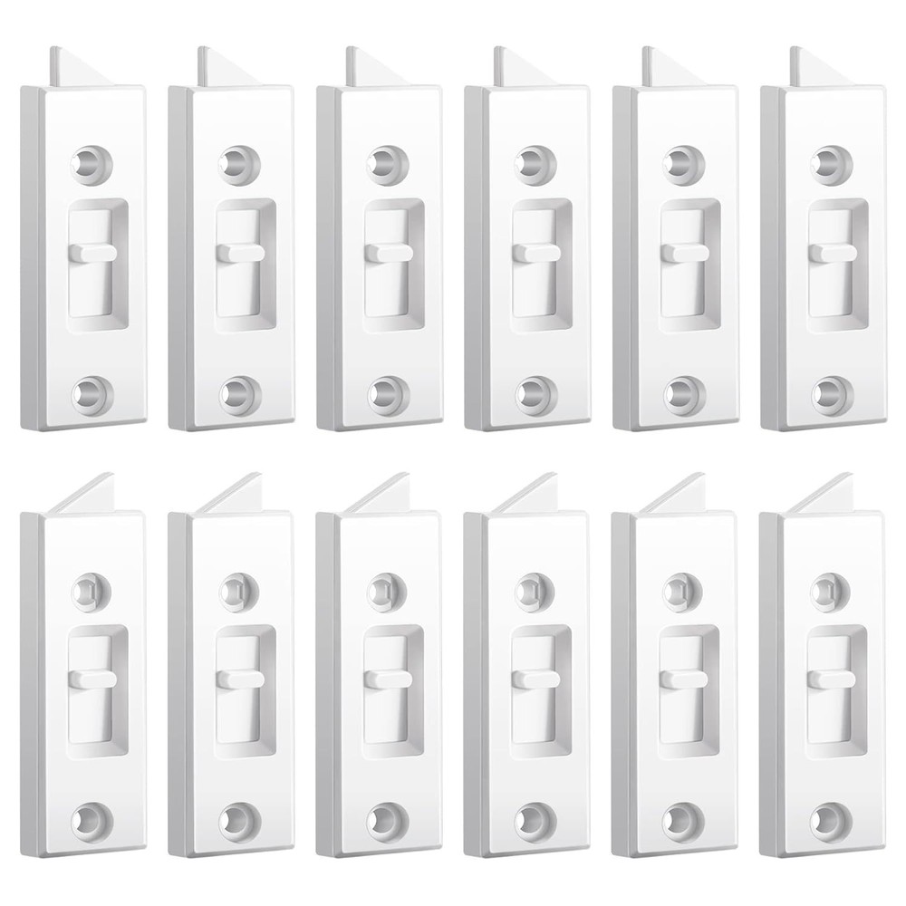 Easy-Install Plastic Window Latch Locks - 12 Pieces for Quick Replacement