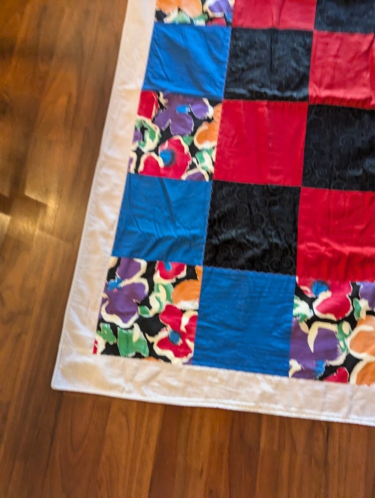 Patchwork Lap Quilt Blanket Throw Multicolor 50”x 35” - Please See Video