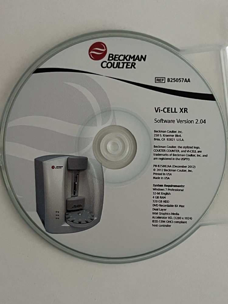 BECKMAN COULTER Vi-CELL XR Software Version 2.04 CD