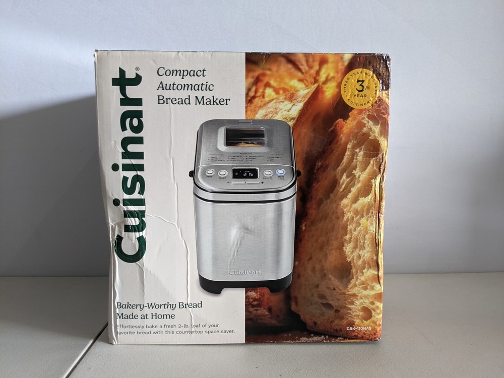 Cuisinart - Compact Automatic Bread Maker (CBK-110) 3 Loaf Sizes Stainless Steel