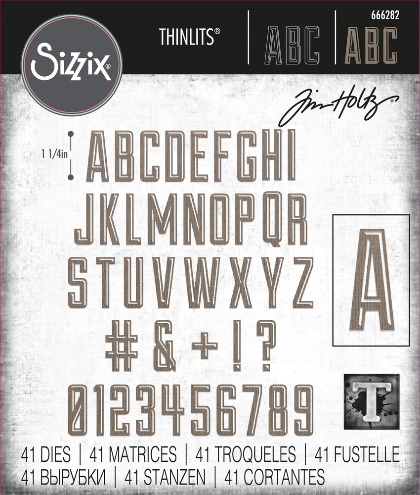 Sizzix Thinlits Dies By Tim Holtz 41/Pkg-Alphanumeric Emporium