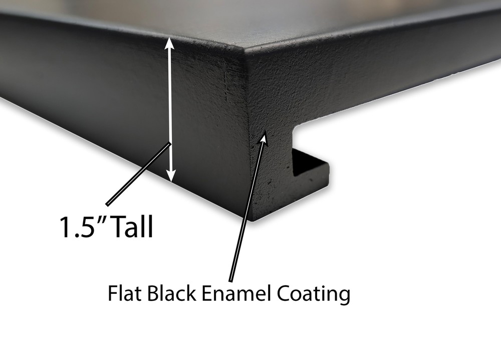 Custom Size, Hard Maple Returned ends Display Base - Flat Black enamel finish