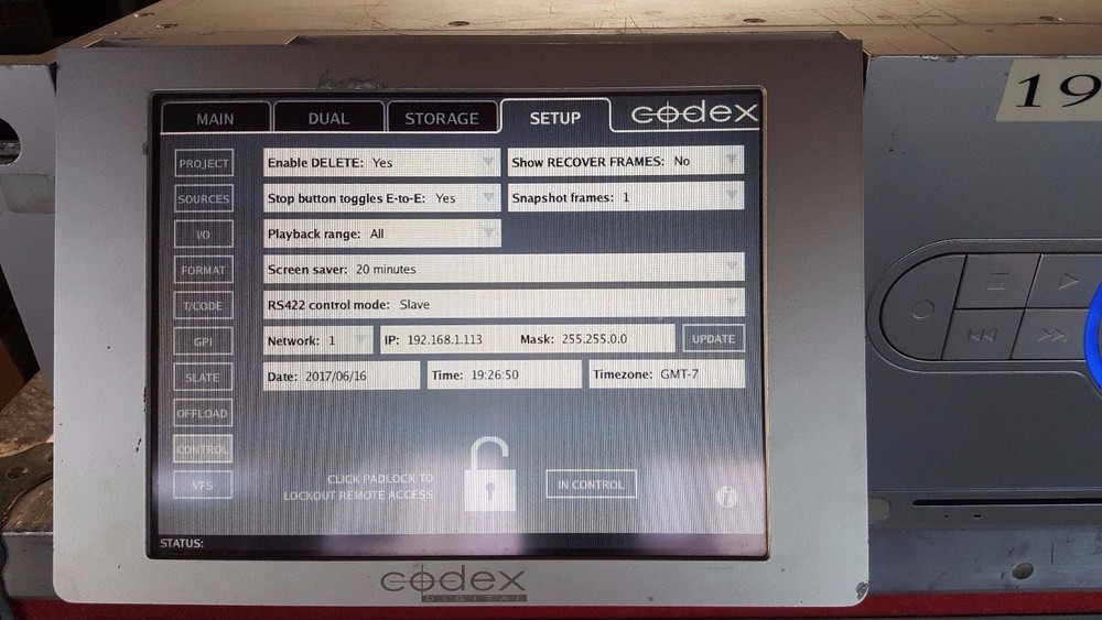 Codex Digital Lab DIGILAB CDR1 Recorder & Road Case