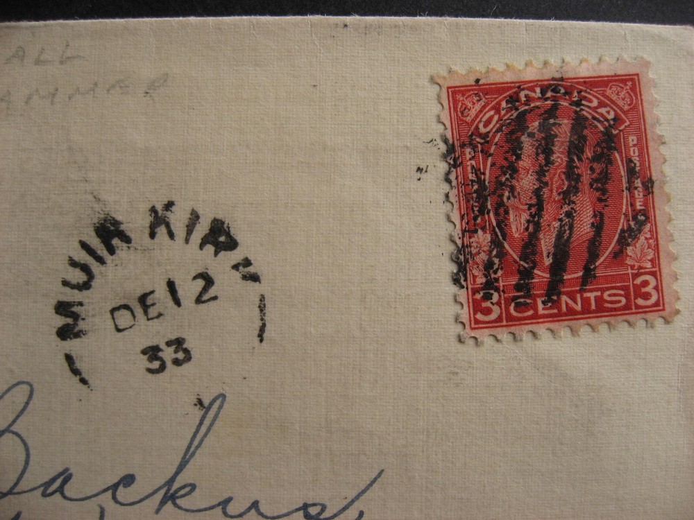 Canada Muirkirk ON split ring cancel on cover